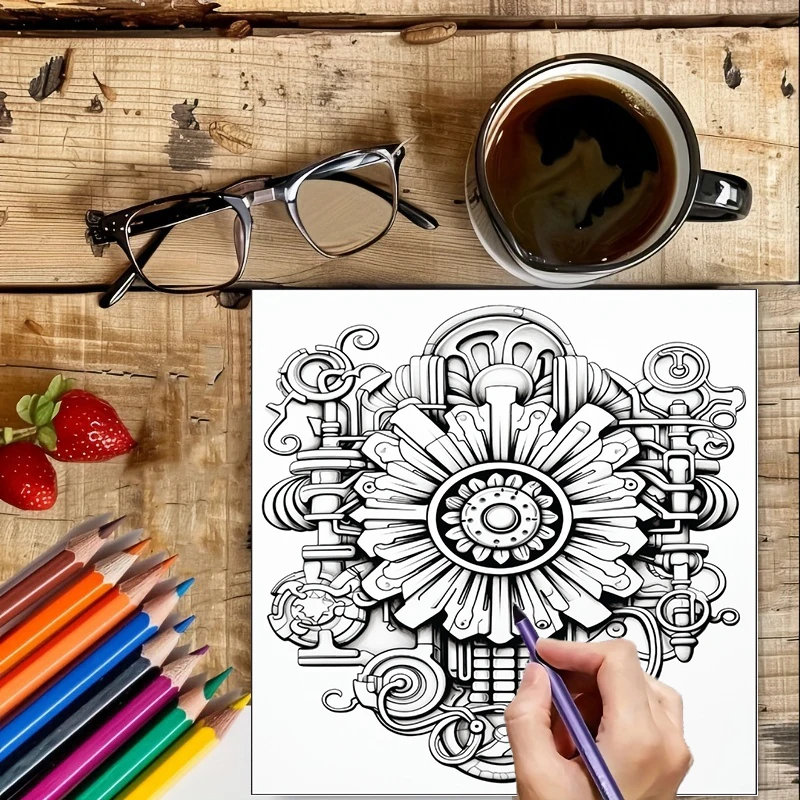 Coloring Book Steampunk Flower - Flower Supply review and price