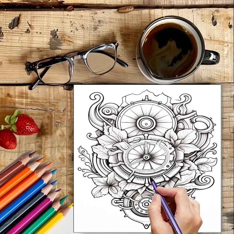 Coloring Book Steampunk Flower - Flower Supply review and price